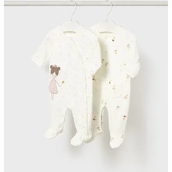 Kojenecká souprava 2 pack overalů Víla smetanový NEWBORN Mayoral velikost: 4-6 měsíců