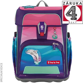 Školní batoh Školní aktovka Step by Step CLOUD OCEAN, Dolphin Lana - 5 dílný set, AGR certifikát
