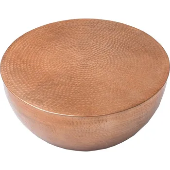 Konferenční stolek INVICTA INTERIOR Konferenční stolek z hliníku 60 cm – ručně tepaný měděný designový solitér