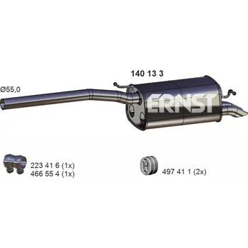 Tlumič výfuku Zadní tlumič výfuku ERNST 140133