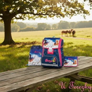 Školní batoh Koně Oxybag Školní sada set 3ks PREMIUM kůň batoh, sáček, penál 0-67824/03