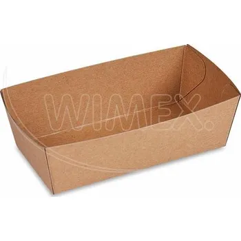 Jednorázové nádobí Papírová miska hnědá 13,5x7x4,5cm (300ml), nepromastitelná [250 ks]