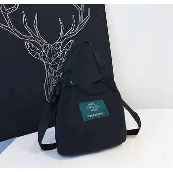 Materiálová messenger taška – černá