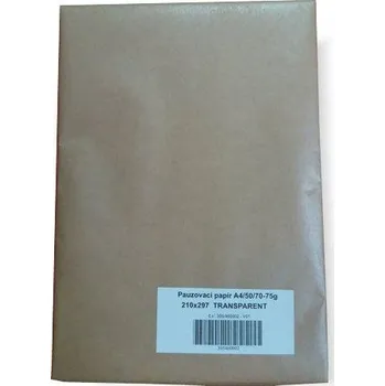 Plotrový papír Pauzovací papír A4, 210x297, 70-75g, 50ks, transparent