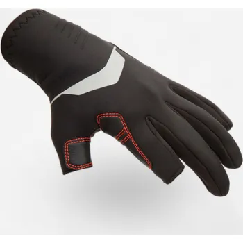 Vodácké vybavení DECATHLON Rukavice na plavbu Sailing 900 neopren 1 mm černé 2XL ČERNÁ|ČERVENÁ