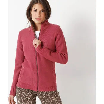 Dámský svetr Blancheporte Svetr s 30 % vlny, na zip purpurová 38/40