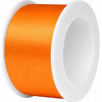 Stuha Stuha saténová oranžová 40mm x 3m (9,-Kč/m) (Jednobarevná saténová stuha, barva oranžová, oboustranný satén)