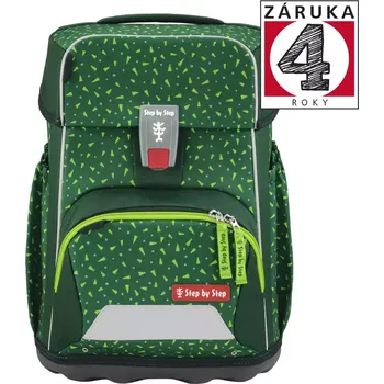 Školní aktovka Step by Step BASIS, Green Graphics - 4 dílný set, AGR certifikát