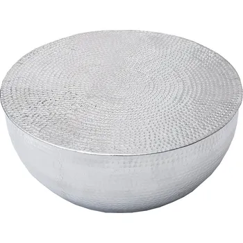 Invicta Konferenční stolek z hliníku 60 cm – ručně tepaný moderní solitér ve stříbrném tónu