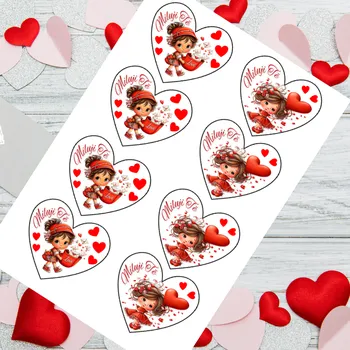 Jedlá dekorace na dort Zamilované srdíčko "Holčičky " srdce klasika (VYŘEZÁNO)