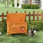 PAWHUT Domeček pro kočky venkovní zateplený dřevěný 85 x 50 x 69 cm přírodní