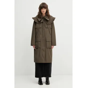 Dámská casual bunda Bunda Barbour x Ganni Waterproof Parka, 42, zelená, 91X