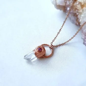 Náhrdelník Rubín a danburit z Mexika (top čirý krystal) - šperk/náhrdelník ŠPERKY S PŘÍRODNÍMI KRYSTALY