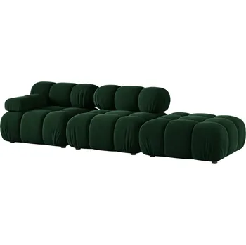 Pohovka Micadoni Lahvově zelená sametová čtyřmístná pohovka Bellis 282 cm, pravá