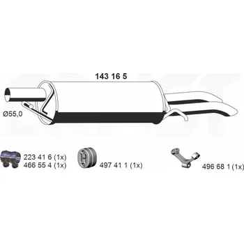 Tlumič výfuku Zadní tlumič výfuku ERNST 143165