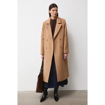 Dámský kabát Kabát s příměsí vlny Medicine RW25-KPD600 béžová 80X, vel. S