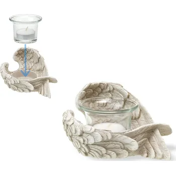 Aroma lampa HOME ELEMENTS Svícen 7,5 cm andělská křídla skleněnou miskou na čajovou svíčku