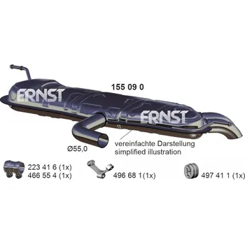 Tlumič výfuku Zadní tlumič výfuku ERNST 155090