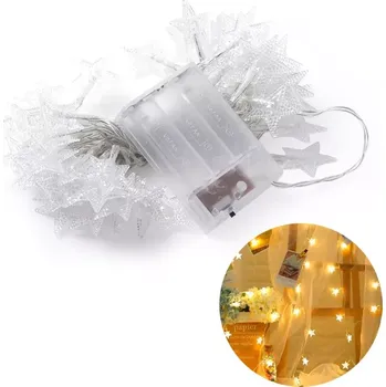 Vánoční dekorace Světelný řetěz LED hvězdy 5 m na baterie