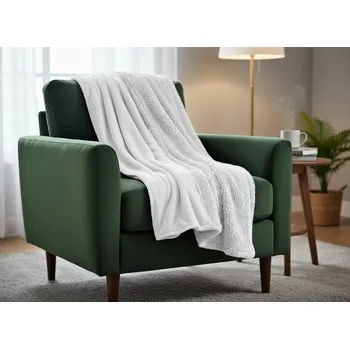 Přehoz na lůžko Přehoz na křeslo - sedačku LUXURY bílá 70x160 cm Mybesthome