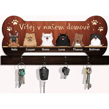 dřevěná podlaha Věšáky na klíče - Vítej v našem domově 20 cm x 40 cm