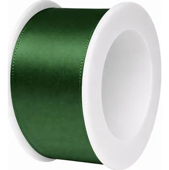 Stuha Stuha saténová tmavě zelená 40mm x 3m (9,-Kč/m) (Jednobarevná saténová stuha, barva tmavě zelená, oboustranný satén)