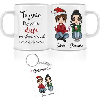 Sada - Sestry navždy 3 2 Hrnky + 2 Klíčenky ZDARMA