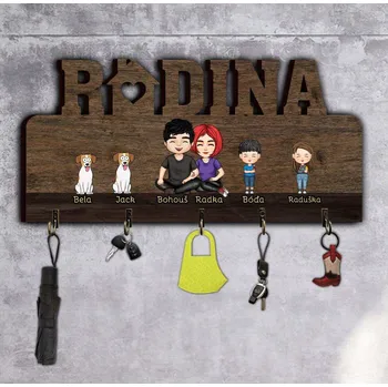 dřevěná podlaha Věšáky na klíče - Rodina Věšák - 20 cm x 40 cm