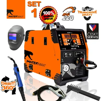 Dílna PanterMax invertorová svářečka MIG220 - MIG/TIG/MMA - SET1