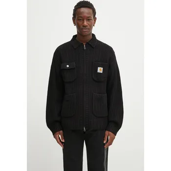 Dámské oblečení Kardigan s příměsí vlny Carhartt WIP Chore Knit Jacket, M, černá, 99X