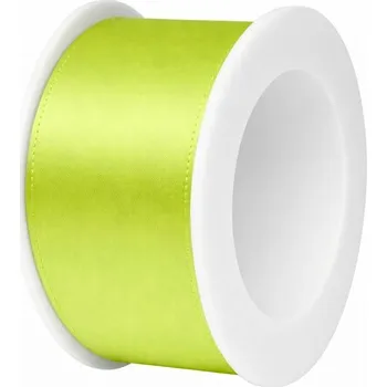 Stuha Stuha saténová hráškově zelená 40mm x 3m (9,-Kč/m) (Jednobarevná saténová stuha, barva hráškově zelená, oboustranný satén)