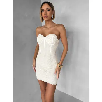 Dámské šaty Krémové korzetové mini šaty NOMASHI Velikost: M/L