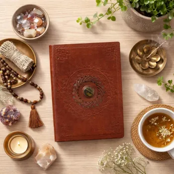 Zápisník Zápisník kožený - Mandala s Tygřím okem