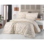 Kvalitex Povlečení bavlna Vločky béžové béžová/bílá dvoulůžko 220x200 + 2ks 70x90 cm