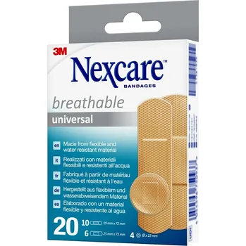 Náplast 3M Nexcare Universal Waterproof, náplast s polštářkem voděodolná, 20 ks