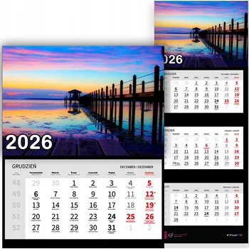 Kalendář Trojdílný kalendář na rok 2026 Pomost nad morzem Premium | Různé vzory