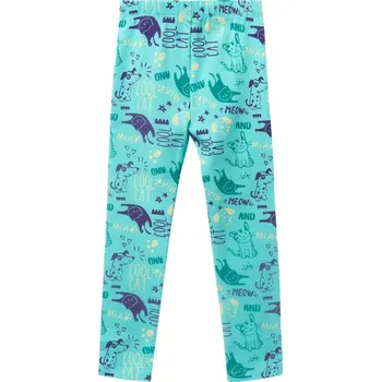 Winkiki Kids Wear Dívčí legginy Cool Cat - tyrkysová Velikost: 98