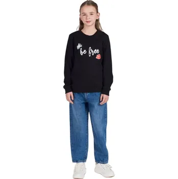 Dívčí oblečení Winkiki Kids Wear Dívčí mikina Be Free - černá Velikost: 128