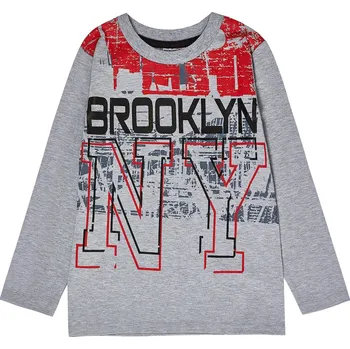 Winkiki Kids Wear Chlapecké tričko s dlouhým rukávem Brooklyn - šedý melanž Velikost: 140