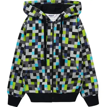 Chlapecká mikina Winkiki Kids Wear Chlapecká mikina se zipem a s kapucí Pixels - šedá Velikost: 104
