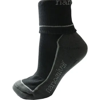 Pánské oblečení PONOŽKY SPORTOVNÍ OHRNOVACÍ SE STŘÍBREM L 43/46 ČERNÉ