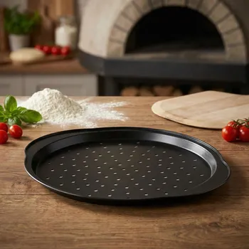 Plech na pečení Plech na pizzu s úchyty Konighoffer Black 37 × 33 cm