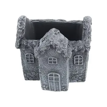 Betonový květináč ve tvaru domku,&nbsp;13,5 × 13 × 12 cm (cs, Harasim velkoobchod s. r. o.)