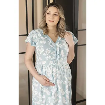 Těhotenské noční prádlo Těhotenská noční košile Linda Daisy Blue