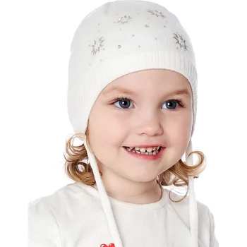 Čepice Marhatter Dívčí pletená čepice - 9661 - bílá