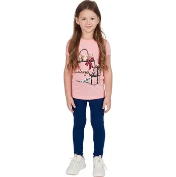 Dívčí oblečení Winkiki Kids Wear Dívčí legginy With Hearth - navy Velikost: 110