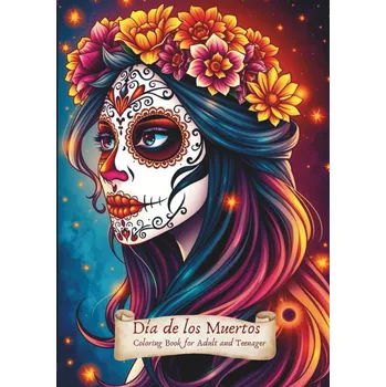 Antistresové omalovánky Día de los Muertos - mexická tradice Sugar Skulls - Druhá jakost