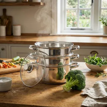 Hrnec Ocelový parní hrnec s pokličkou KONIGHOFFER SENSO 4,2 l (5 dílů)