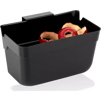 Odpadkový koš Závěsný koš na bioodpad na dvířka, černý, 2,5 l (22,5 × 15 × 13,5 cm)