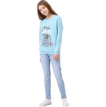 Dívčí oblečení Winkiki Kids Wear Dívčí mikina Club - tyrkysová Velikost: 128